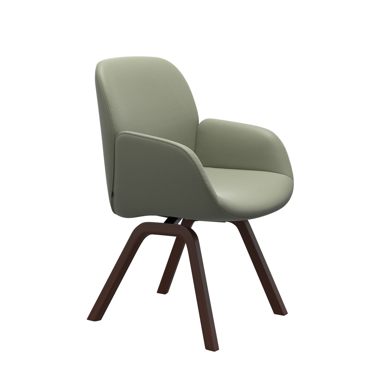 Bay Low Back Dining Chair - Paloma Shadow Green - Walnut - Armchair