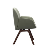 Bay Low Back Dining Chair - Paloma Shadow Green - Walnut - Armchair