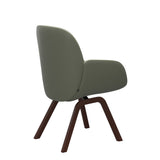 Bay Low Back Dining Chair - Paloma Shadow Green - Walnut - Armchair