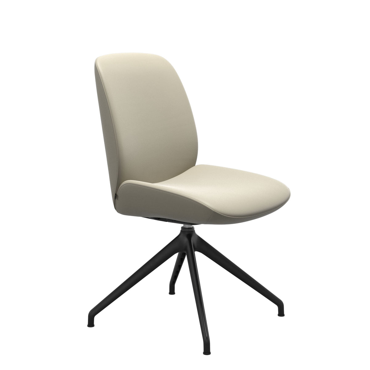 Bay Low Back Dining Chair - Paloma Light Grey - Matte Black - Armless