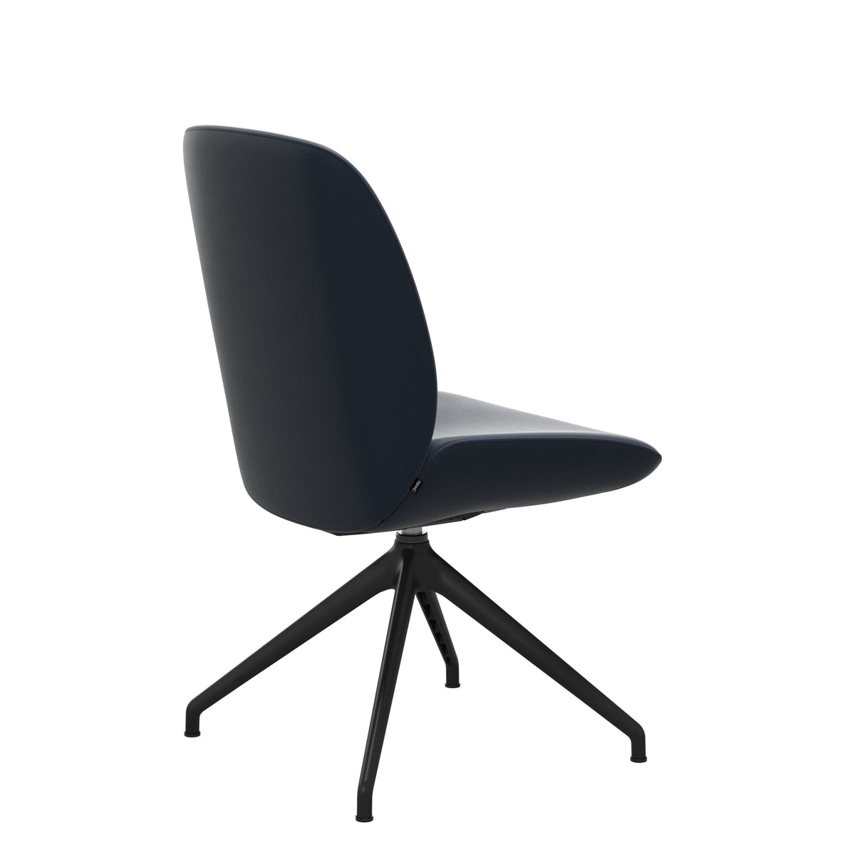 Bay Low Back Dining Chair - Paloma Oxford Blue - Matte Black - Armless