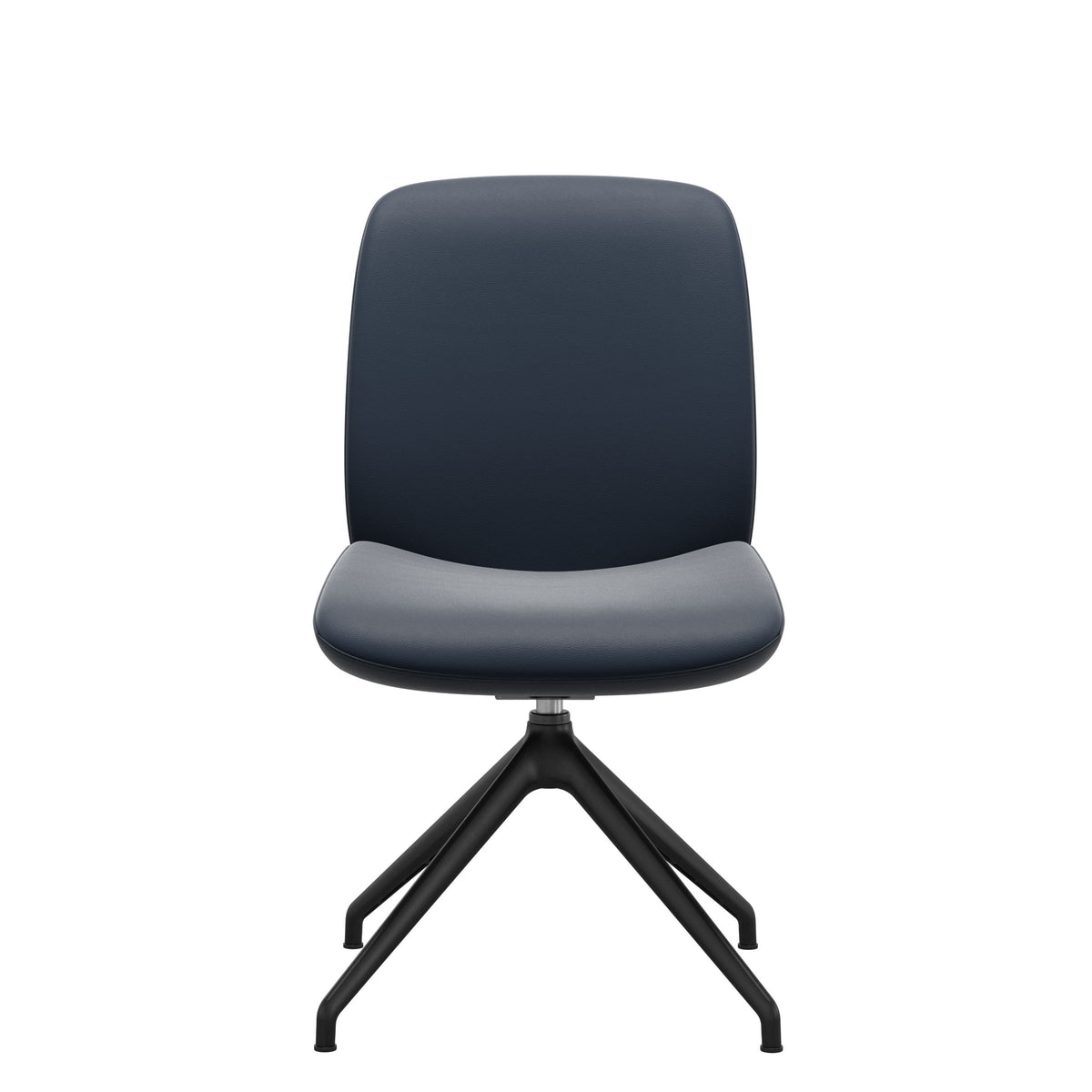 Bay Low Back Dining Chair - Paloma Oxford Blue - Matte Black - Armless