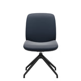 Bay Low Back Dining Chair - Paloma Oxford Blue - Matte Black - Armless