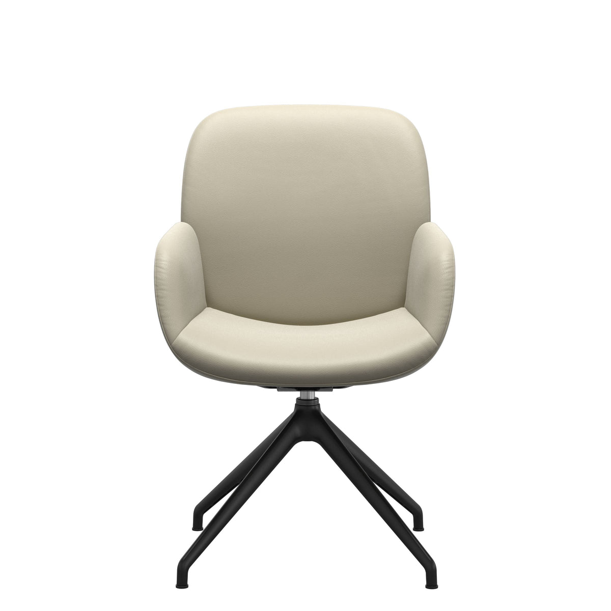 Bay Low Back Dining Chair - Paloma Light Grey - Matte Black - Armchair