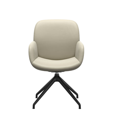 Bay Low Back Dining Chair - Paloma Light Grey - Matte Black - Armchair