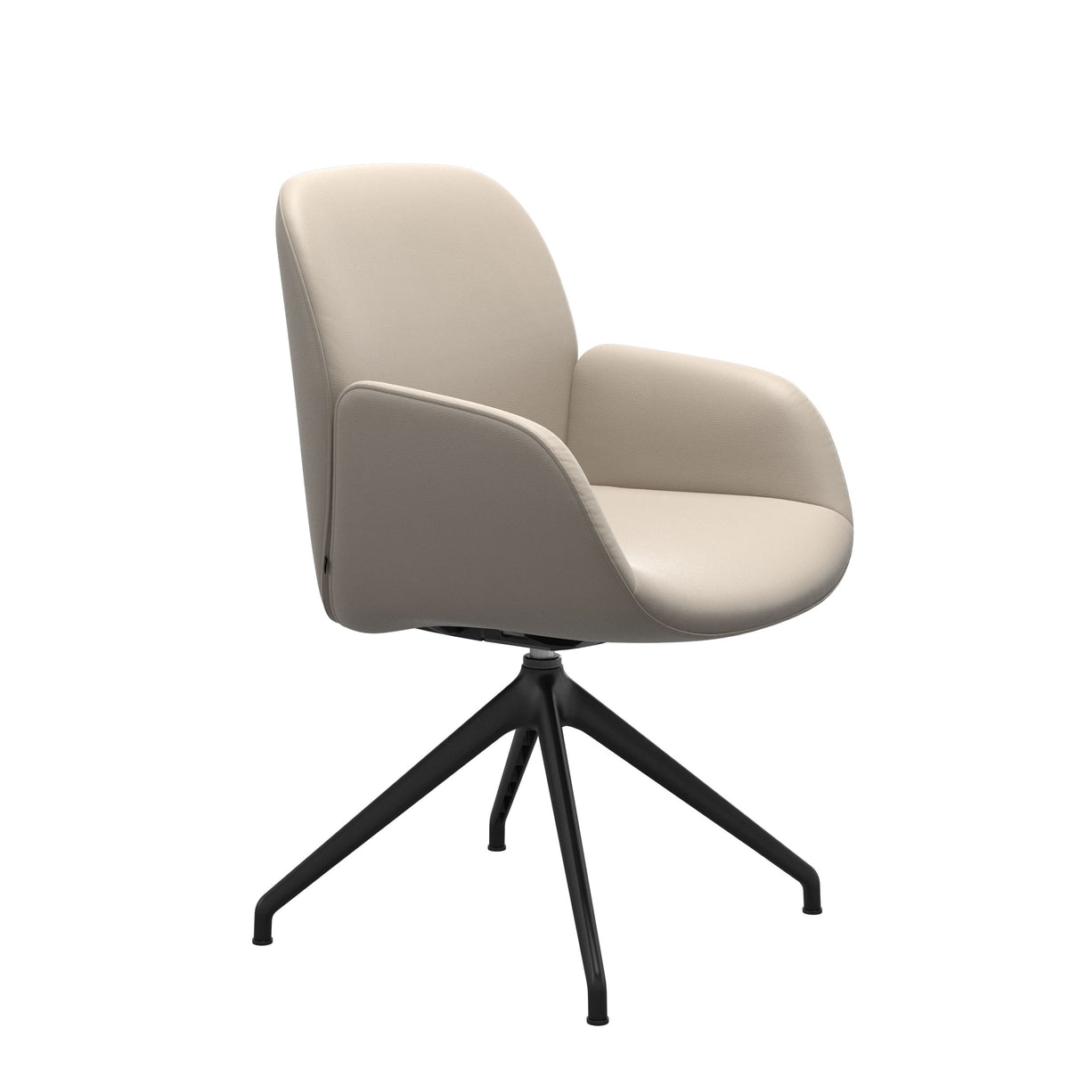 Bay Low Back Dining Chair - Paloma Fog - Matte Black - Armchair