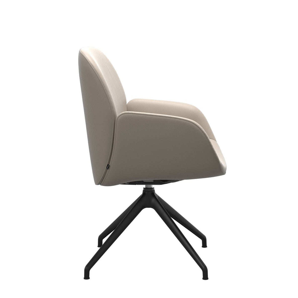 Bay Low Back Dining Chair - Paloma Fog - Matte Black - Armchair