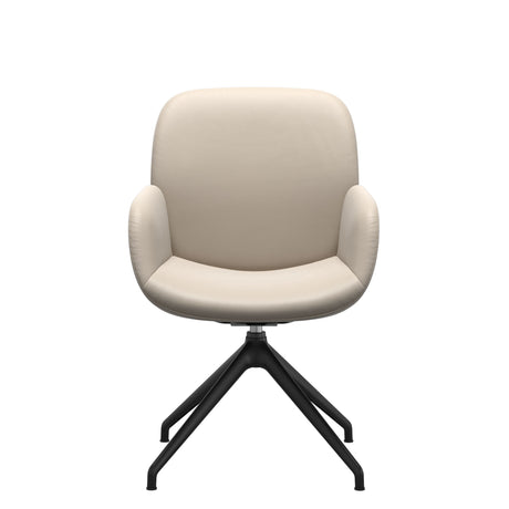 Bay Low Back Dining Chair - Paloma Fog - Matte Black - Armchair