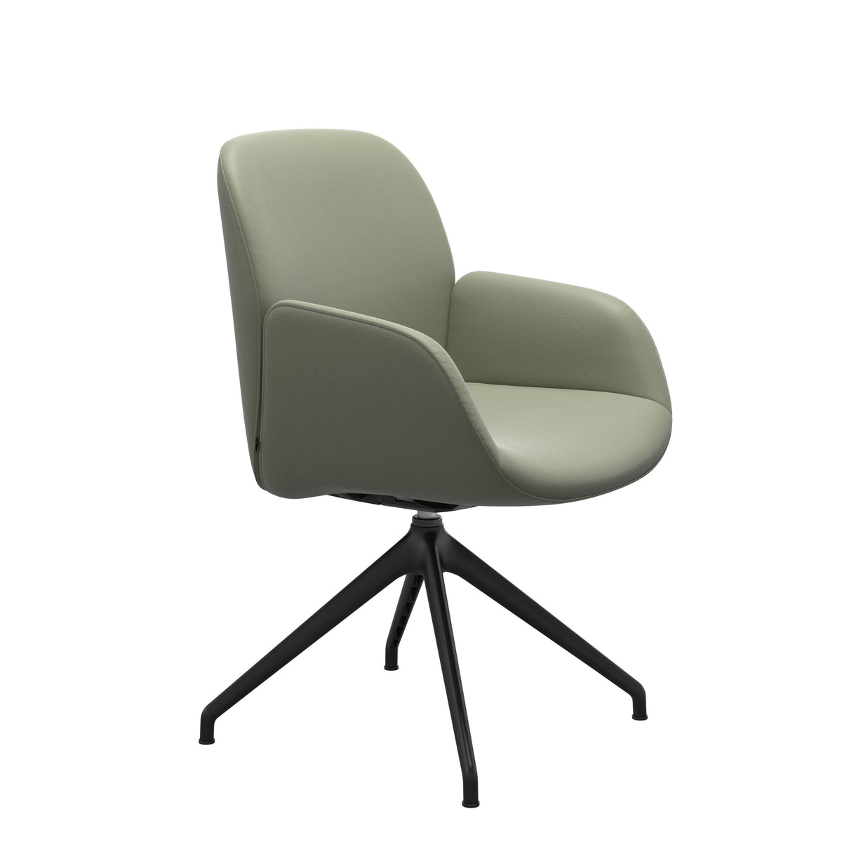 Bay Low Back Dining Chair - Paloma Shadow Green - Matte Black - Armchair