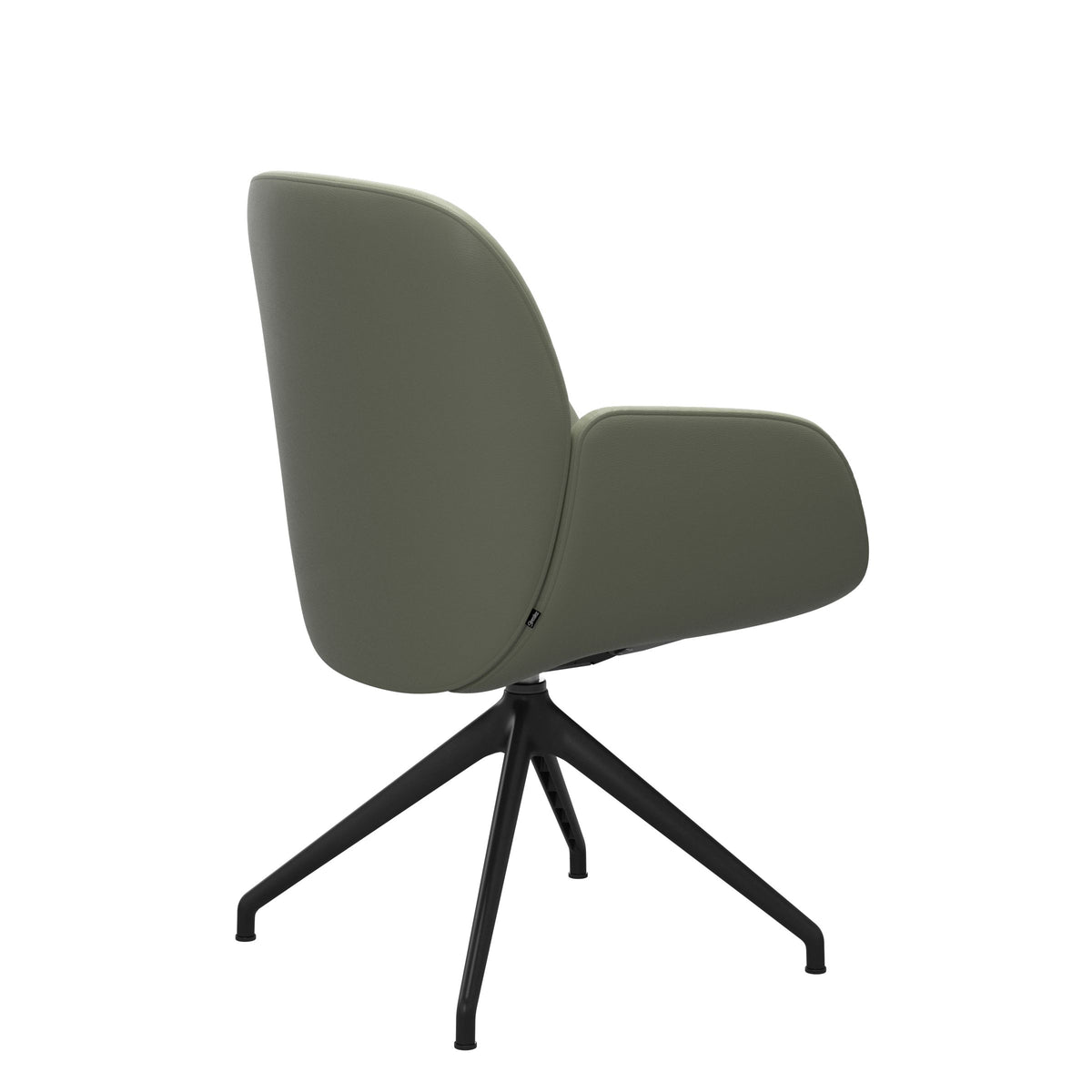 Bay Low Back Dining Chair - Paloma Shadow Green - Matte Black - Armchair