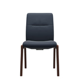 Mint Low Back Dining Chair - Paloma Oxford Blue - Walnut - Armless