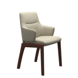 Mint Low Back Dining Chair - Paloma Light Grey - Walnut - Armchair