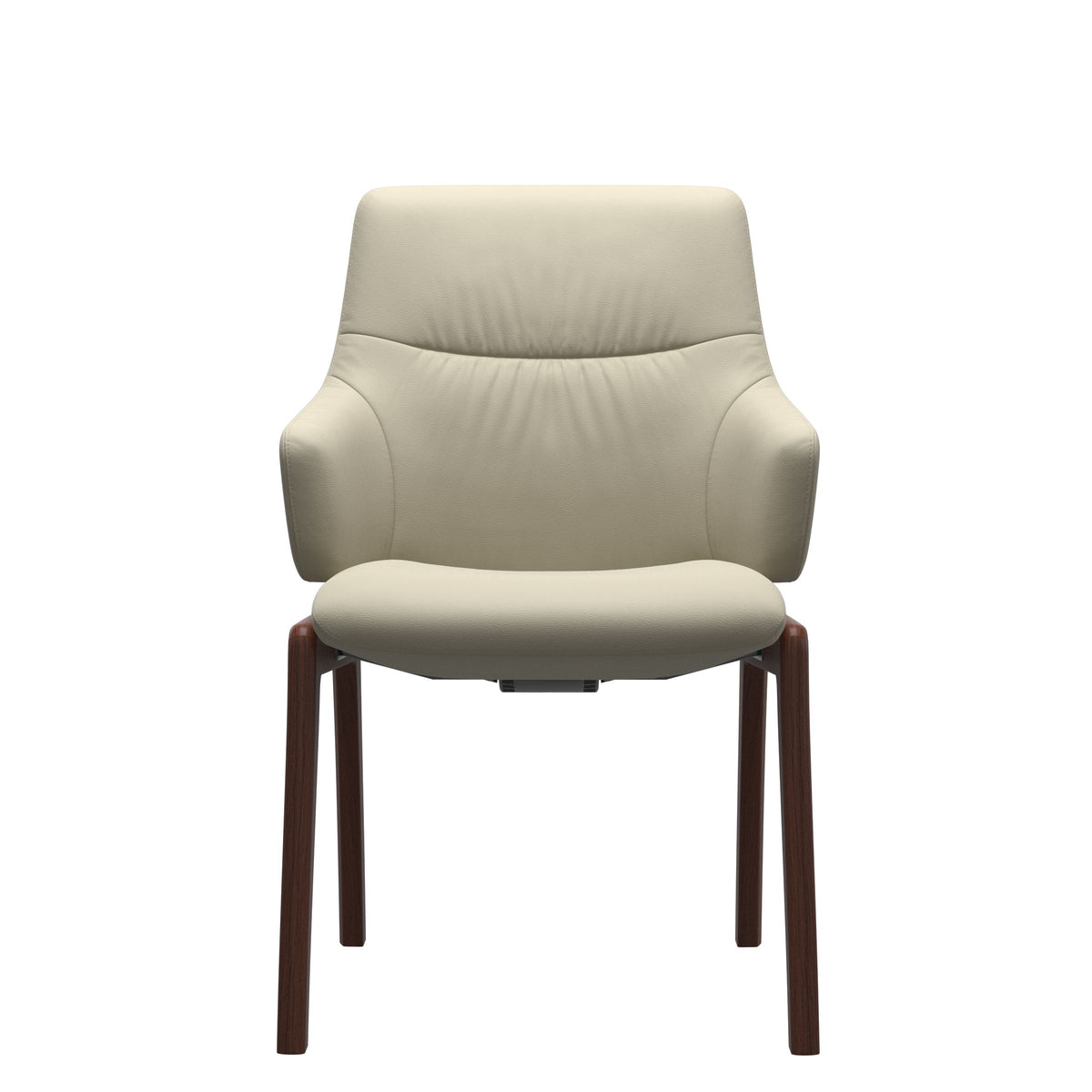 Mint Low Back Dining Chair - Paloma Light Grey - Walnut - Armchair