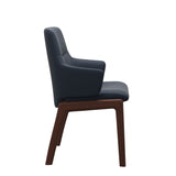 Mint Low Back Dining Chair - Paloma Oxford Blue - Walnut - Armchair