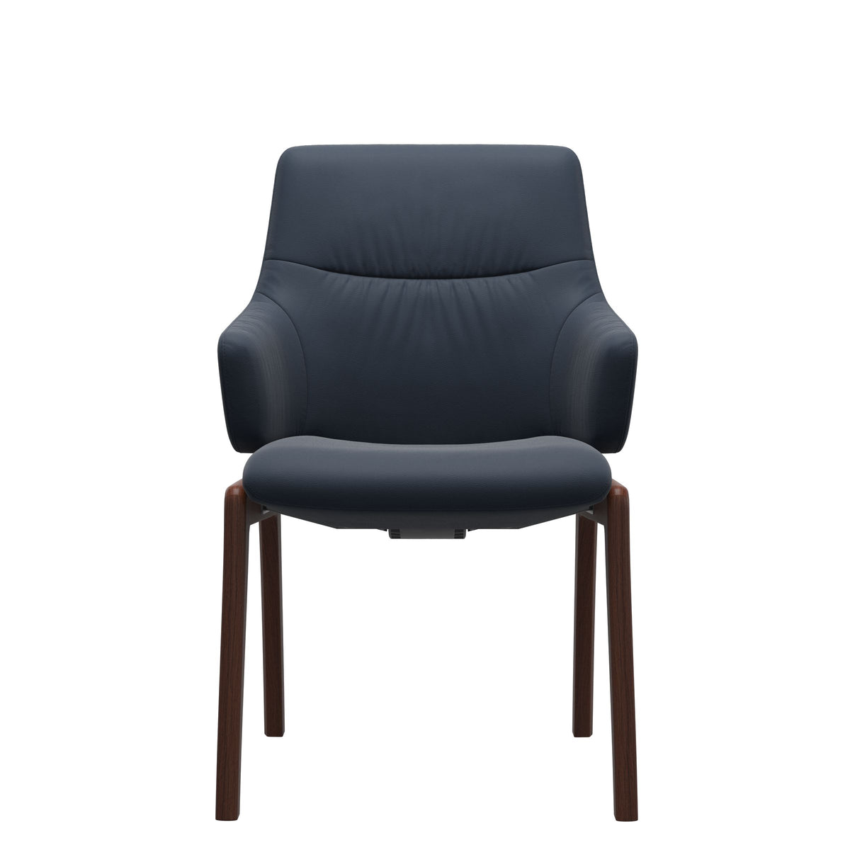 Mint Low Back Dining Chair - Paloma Oxford Blue - Walnut - Armchair