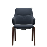 Mint Low Back Dining Chair - Paloma Oxford Blue - Walnut - Armchair
