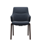 Mint Low Back Dining Chair - Paloma Oxford Blue - Brown - Armchair