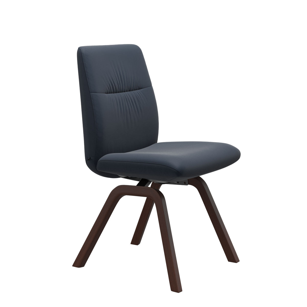 Mint Low Back Dining Chair - Paloma Oxford Blue - Walnut - Armless