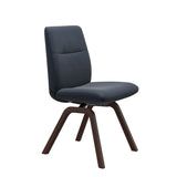 Mint Low Back Dining Chair - Paloma Oxford Blue - Walnut - Armless