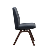 Mint Low Back Dining Chair - Paloma Oxford Blue - Walnut - Armless