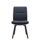 Mint Low Back Dining Chair - Paloma Oxford Blue - Walnut - Armless
