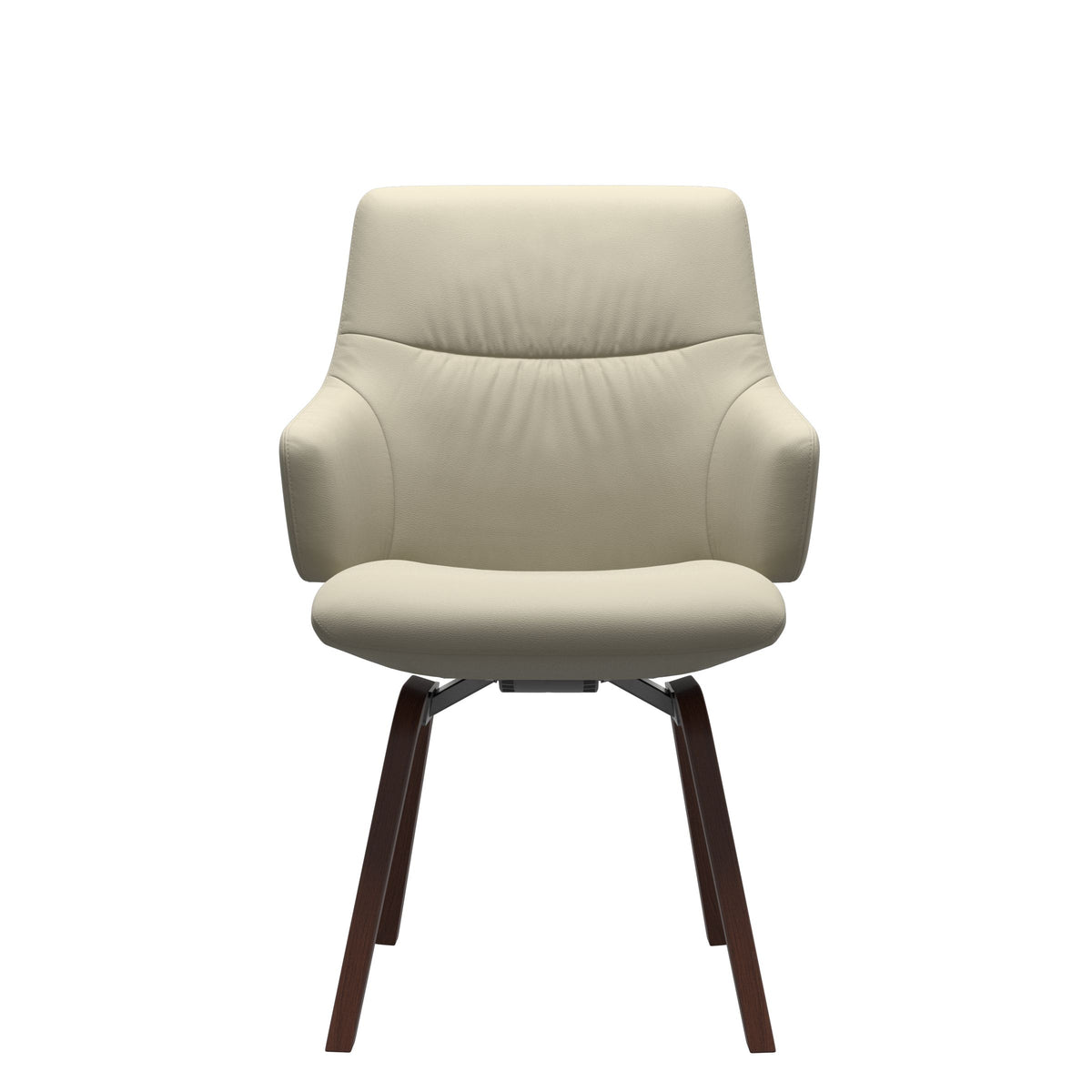 Mint Low Back Dining Chair - Paloma Light Grey - Walnut - Armchair