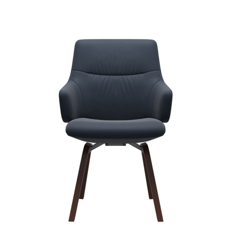 Mint Low Back Dining Chair - Paloma Oxford Blue - Walnut - Armchair