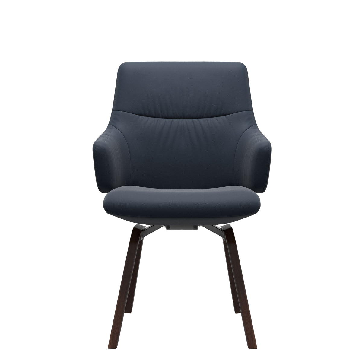 Mint Low Back Dining Chair - Paloma Oxford Blue - Brown - Armchair