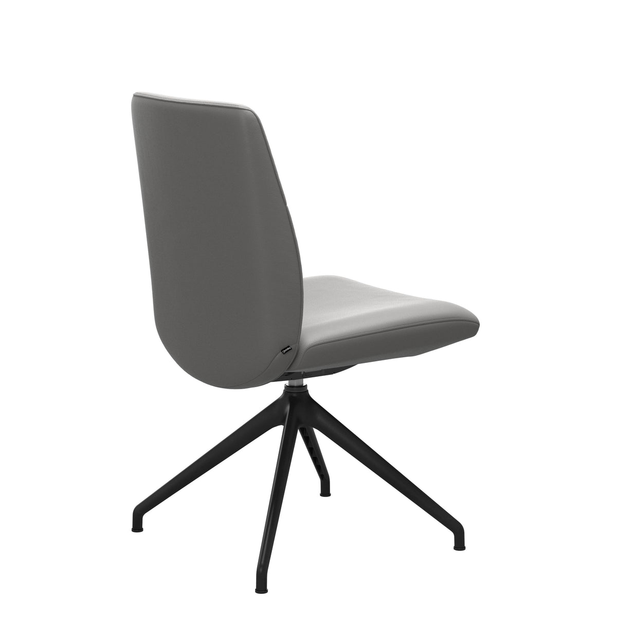 Mint Low Back Dining Chair - Paloma Silver Grey - Matte Black Swivel Base - Armless
