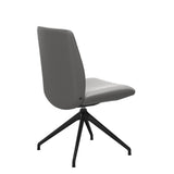 Mint Low Back Dining Chair - Paloma Silver Grey - Matte Black Swivel Base - Armless