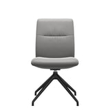 Mint Low Back Dining Chair - Paloma Silver Grey - Matte Black Swivel Base - Armless
