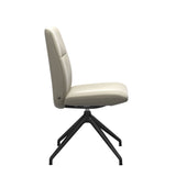 Mint Low Back Dining Chair - Paloma Light Grey - Matte Black Swivel Base - Armless
