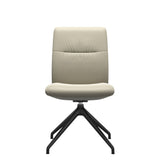 Mint Low Back Dining Chair - Paloma Light Grey - Matte Black Swivel Base - Armless