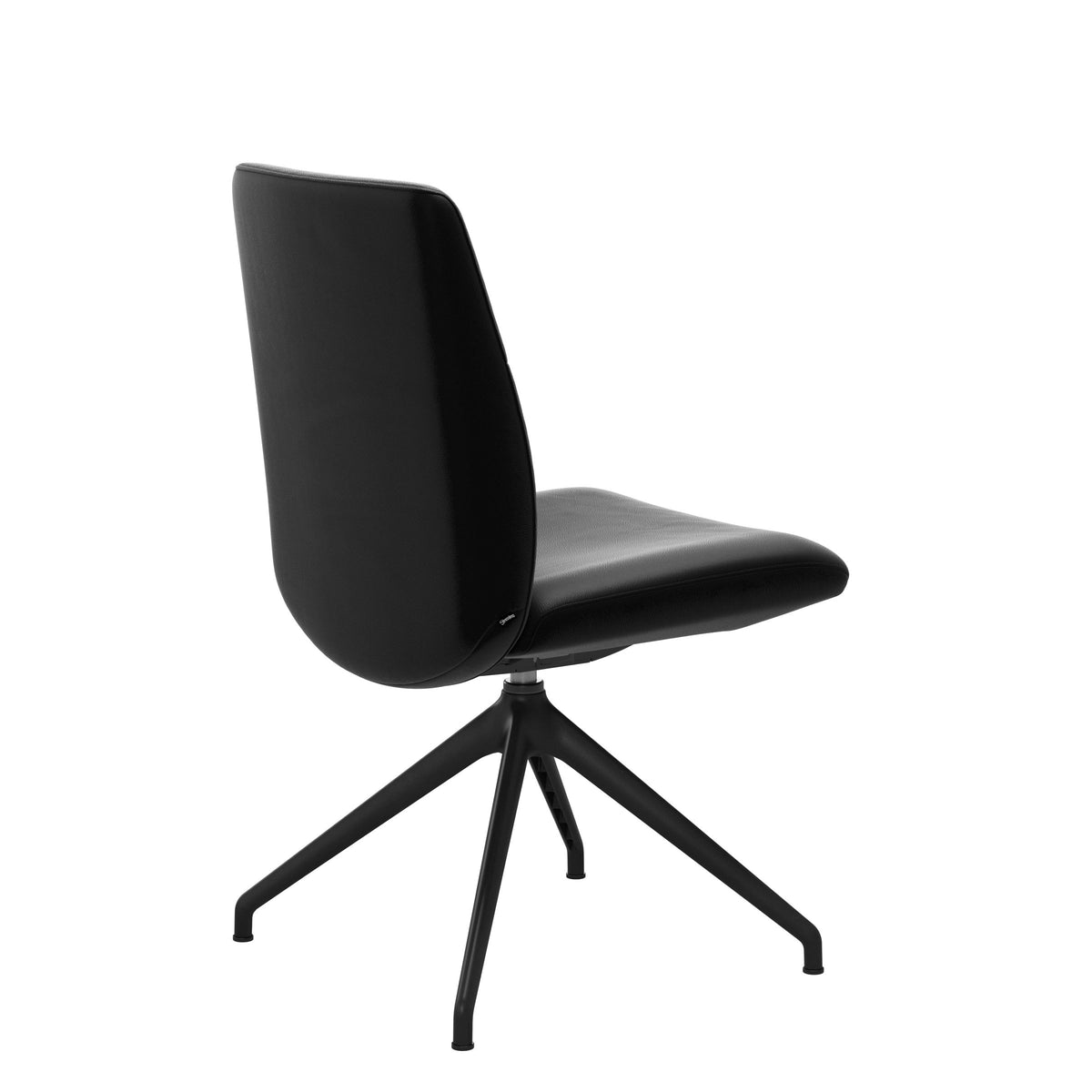 Mint Low Back Dining Chair - Paloma Black - Matte Black Swivel Base - Armless