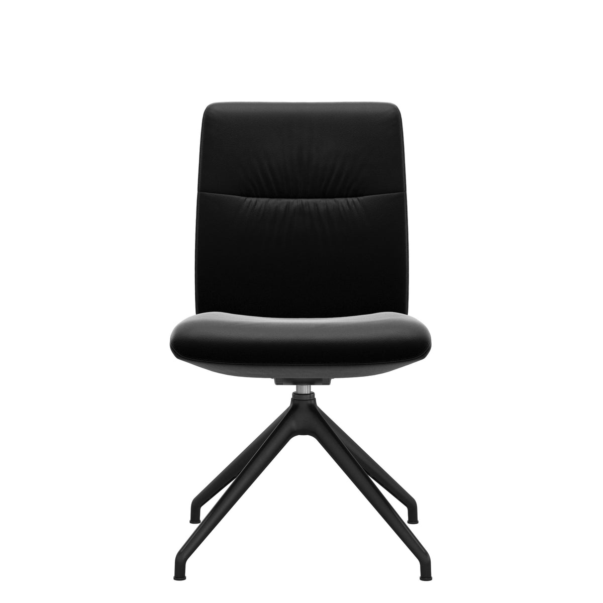 Mint Low Back Dining Chair - Paloma Black - Matte Black Swivel Base - Armless