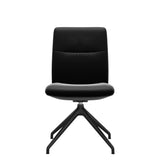 Mint Low Back Dining Chair - Paloma Black - Matte Black Swivel Base - Armless
