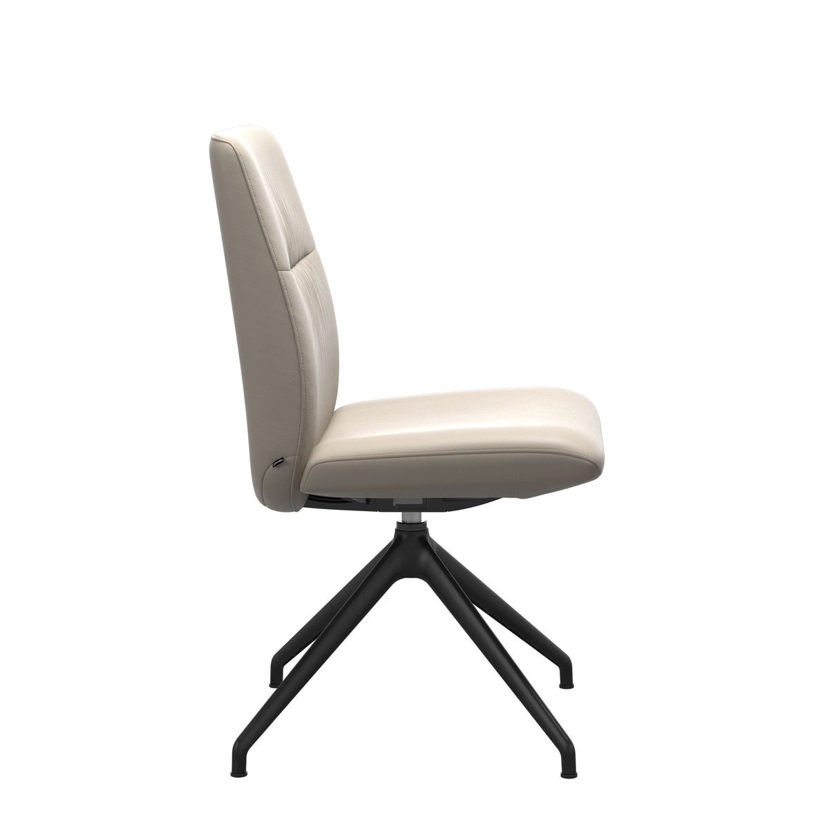 Mint Low Back Dining Chair - Paloma Fog - Matte Black Swivel Base - Armless