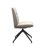 Mint Low Back Dining Chair - Paloma Fog - Matte Black Swivel Base - Armless