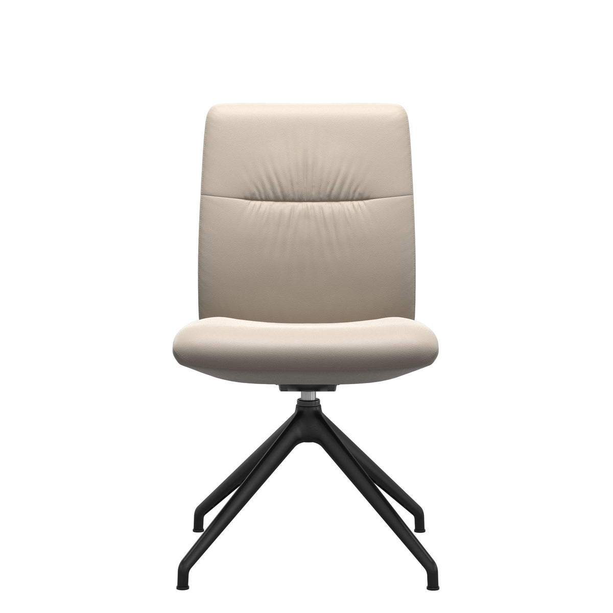Mint Low Back Dining Chair - Paloma Fog - Matte Black Swivel Base - Armless