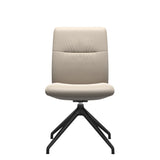 Mint Low Back Dining Chair - Paloma Fog - Matte Black Swivel Base - Armless