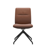 Mint Low Back Dining Chair - Paloma New Cognac - Matte Black Swivel Base - Armless