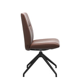 Mint Low Back Dining Chair - Paloma Copper - Matte Black Swivel Base - Armless
