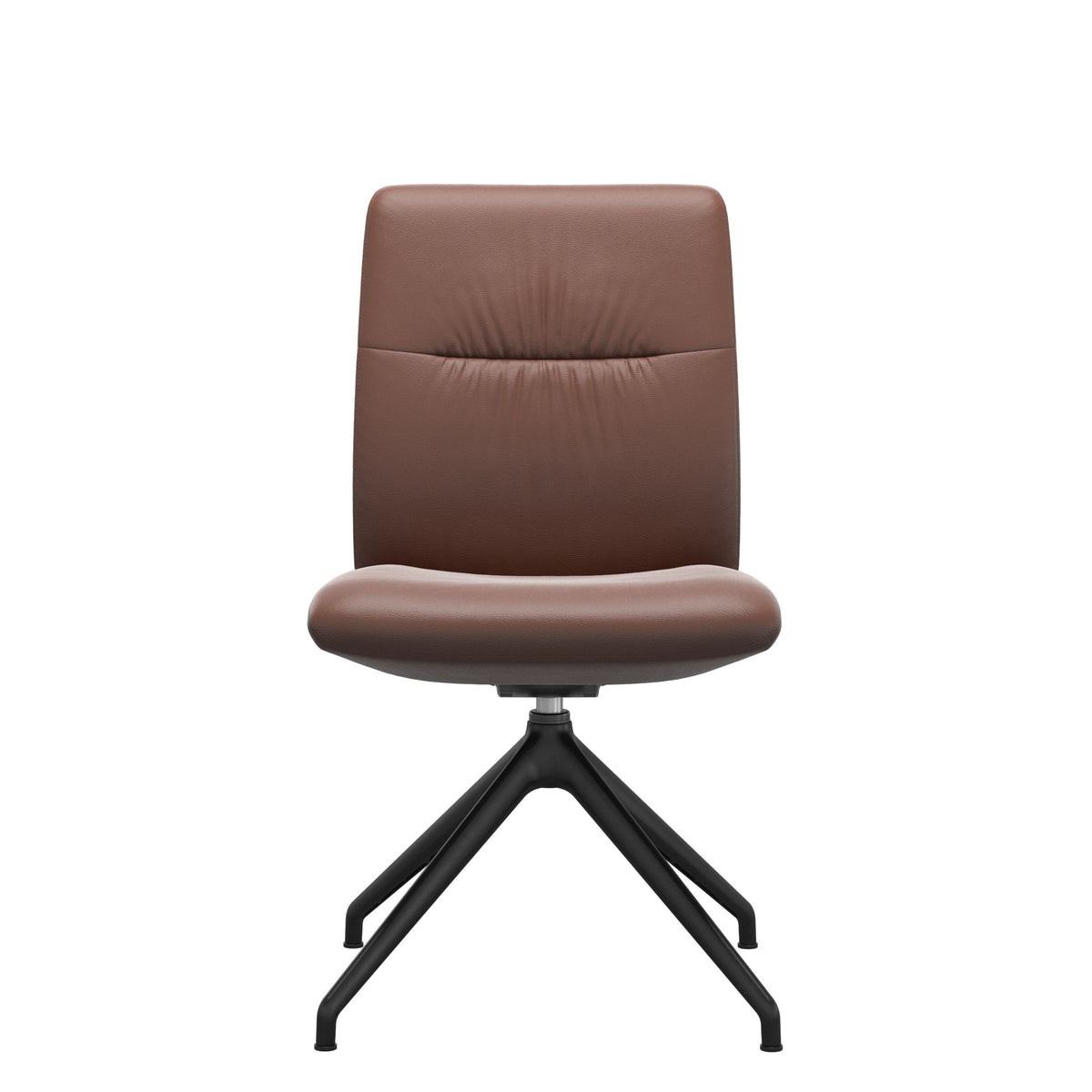Mint Low Back Dining Chair - Paloma Copper - Matte Black Swivel Base - Armless
