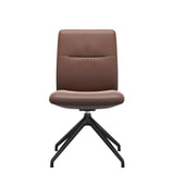 Mint Low Back Dining Chair - Paloma Copper - Matte Black Swivel Base - Armless