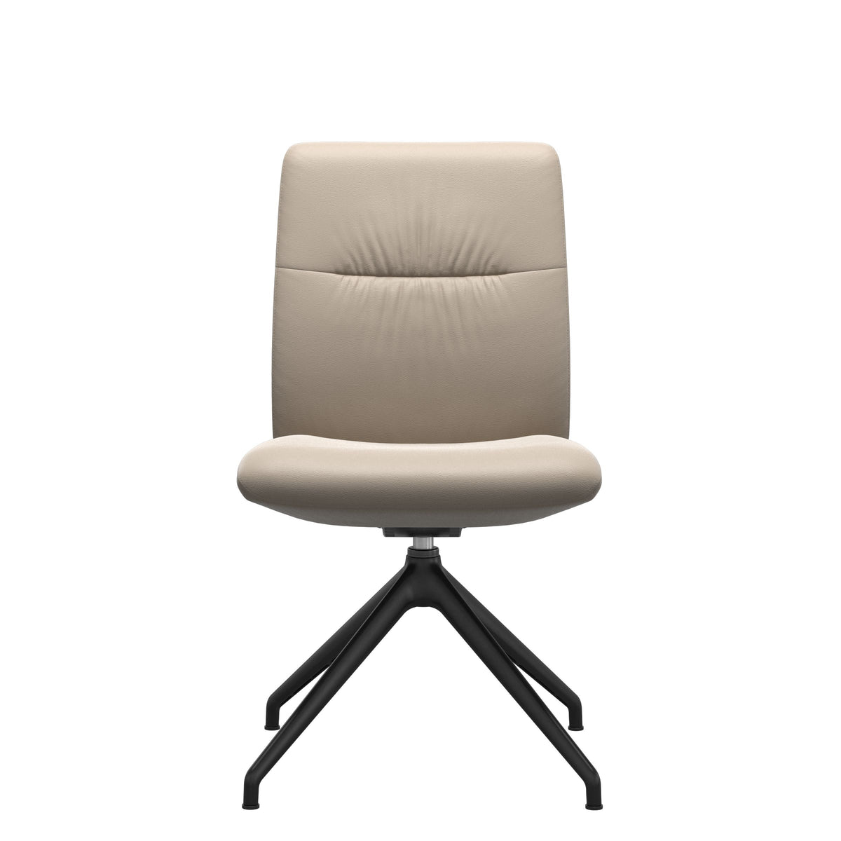Mint Low Back Dining Chair - Paloma Mushroom - Matte Black Swivel Base - Armless