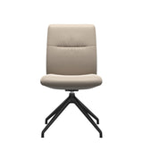 Mint Low Back Dining Chair - Paloma Mushroom - Matte Black Swivel Base - Armless