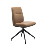 Mint Low Back Dining Chair - Paloma Taupe - Matte Black Swivel Base - Armless