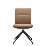 Mint Low Back Dining Chair - Paloma Taupe - Matte Black Swivel Base - Armless