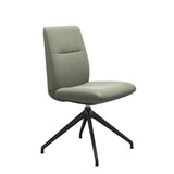 Mint Low Back Dining Chair - Paloma Shadow Green - Matte Black Swivel Base - Armless