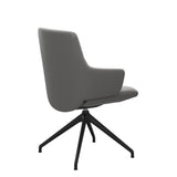 Mint Low Back Dining Chair - Paloma Silver Grey - Matte Black Swivel Base - Armchair
